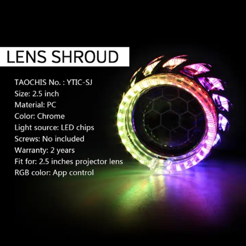 2.5 Brillante color de la cubierta de lente de rueda caliente cubierta integrada auto auto faro cubierta de lente de ángel ojo de modificación