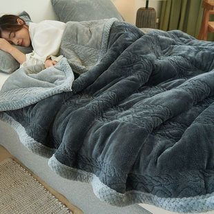 Three-layer Velvet Thickeneded Blanket Cover, Milk Velvet Cover Blanket, Single Sofa Blanket, Winter Office Nap Winter Quilt