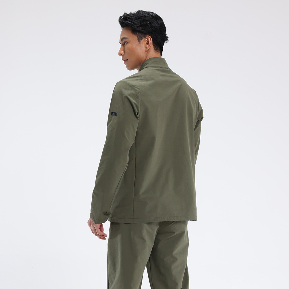 Lulu otoño chaqueta deportiva al aire libre hombre cuello holgado manga larga chaqueta deportiva casual trajes de senderismo transpirables