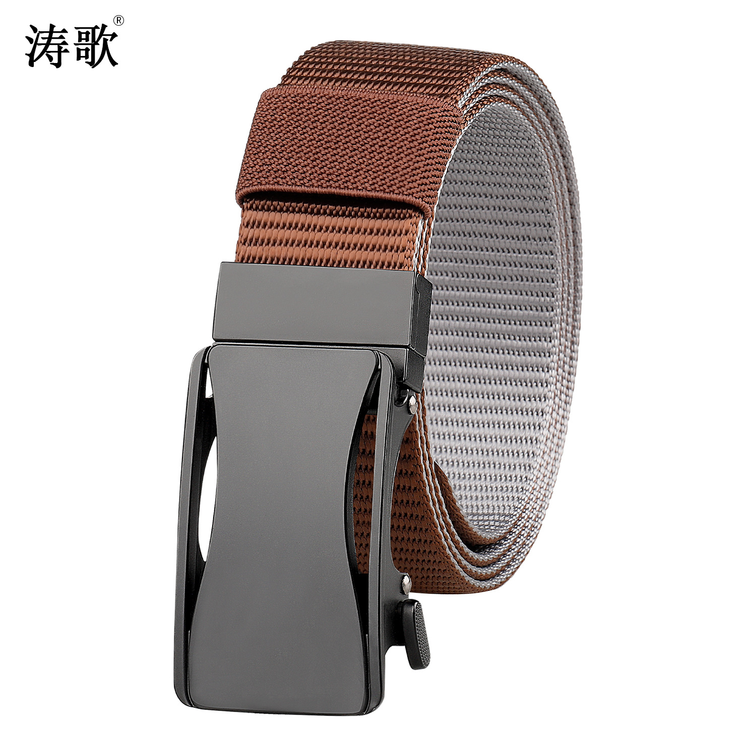 Nueva hebilla giratoria cinturón de nylon tejido casual para hombres cinturón de aleación de hebilla de lona cinturón de dos colores