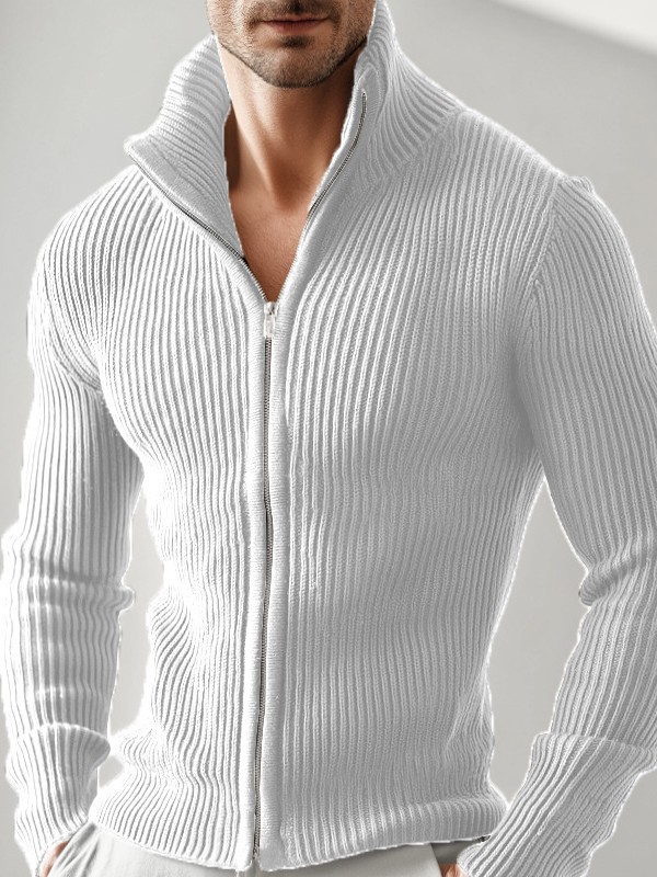 Nuevos hombres en Europa y los Estados Unidos a través de la frontera 100 suéteres con cremallera, chaquetas de manga larga, chaquetas de cuello vertical, chaquetas sólidas ajustadas