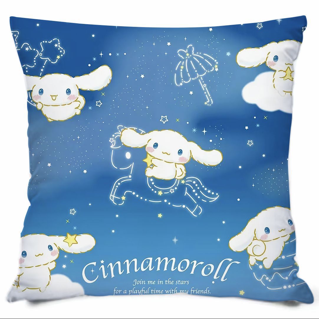 Almohada con estampado de dibujos animados de Sanrio, linda almohada de sofá para dormitorio, cojín de cabecera, cojín de asiento con soporte lumbar para coche