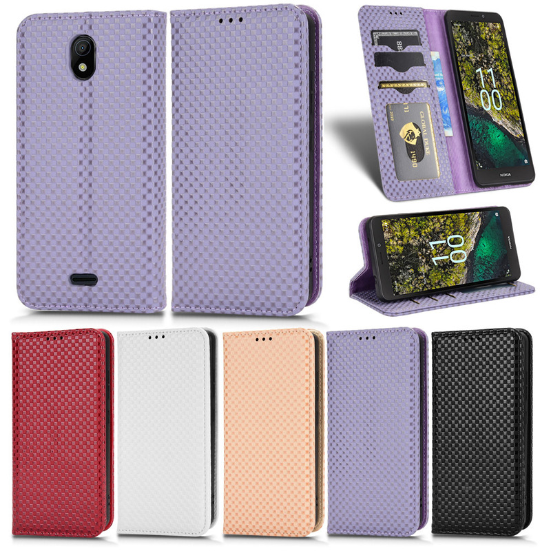 Suitable for Nokia C100 pearlescent Plaid phone case Nokia C100 protective case flip card leather case