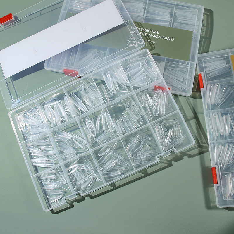 Escalera de perro fino sándwich elíptico molde de película de uñas rápida extensión de uñas cristal sin papel molde de construcción de fototerapia transparente