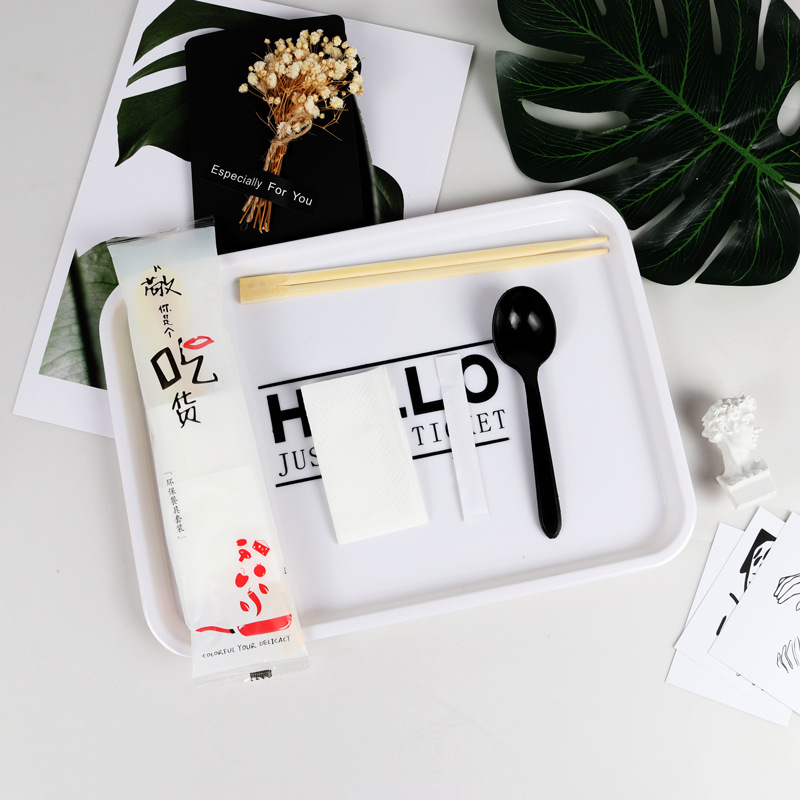 一次性筷子四件套外卖勺餐具套装筷子四合一餐具包装印logo餐具包