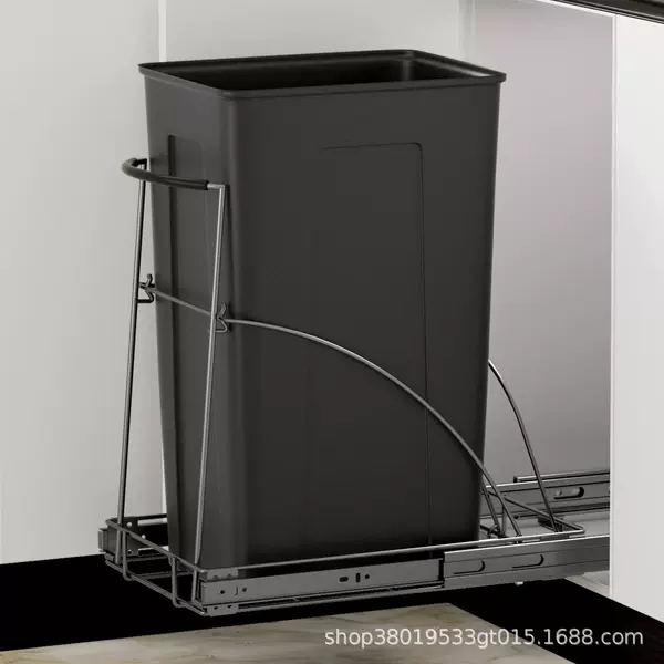 Kitchen cabinet pull-out trash can rack take out cabinet trash can slide rail rack kitchen sink rolling slide rail rack