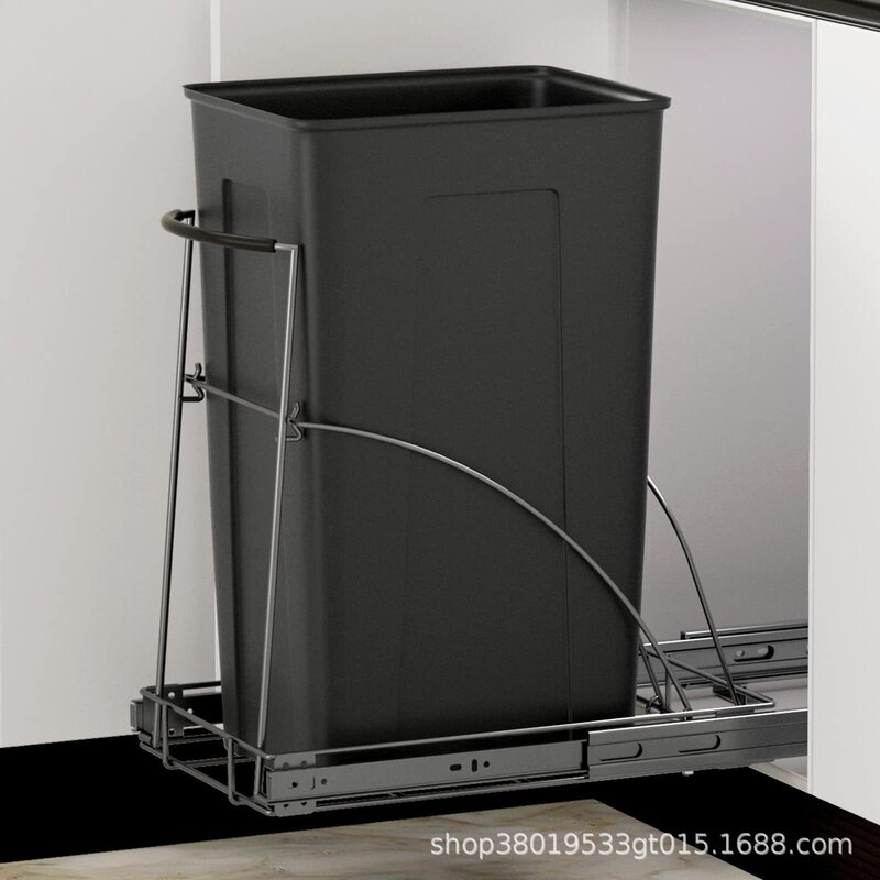 Kitchen cabinet pull-out trash can rack take out cabinet trash can slide rail rack kitchen sink rolling slide rail rack