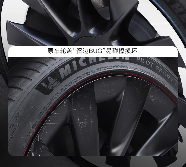 Suitable for Tesla Model Y Wheel Hub Cover 20inch Protective Cover Cyclone Wheel Rim Modification Accessories Black Other
