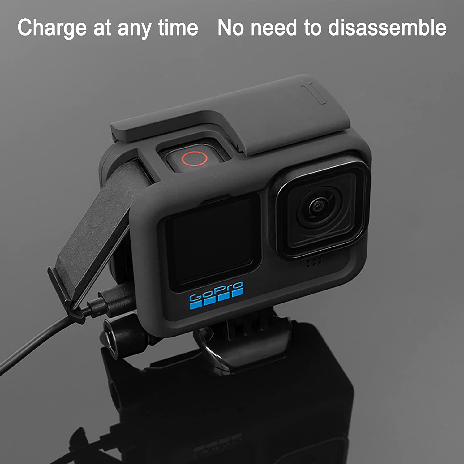 GoPro11 / 10 / 9 marco de plástico a prueba de caídas y cubierta sísmica de cámara deportiva lateral accesorios de cubierta de batería abierta