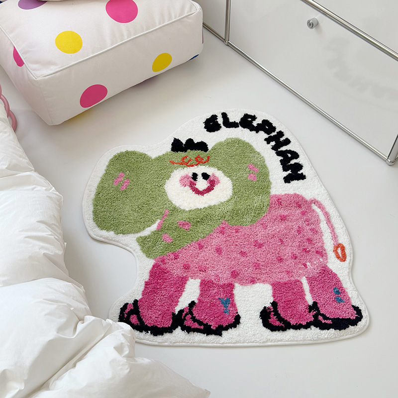 creative cartoon children's non-slip carpet made of faux fur for bed…