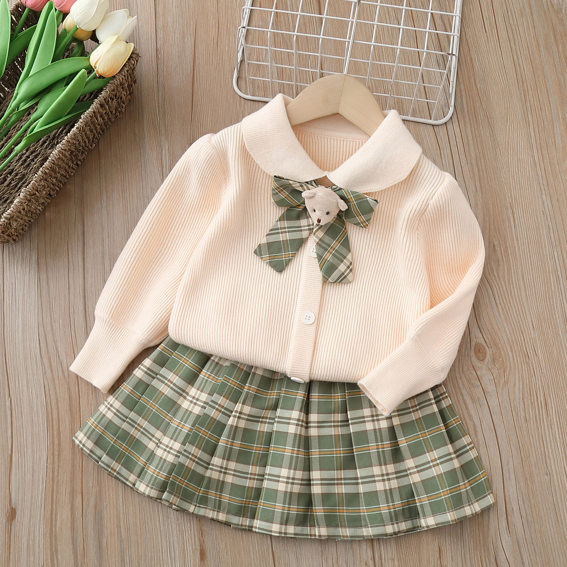 Pullover JK Neue Mädchen Baby Prinzessin Rock Mädchen der Westlichen Stil Zwei stück Set Herbst kinder Tragen_voghion.com