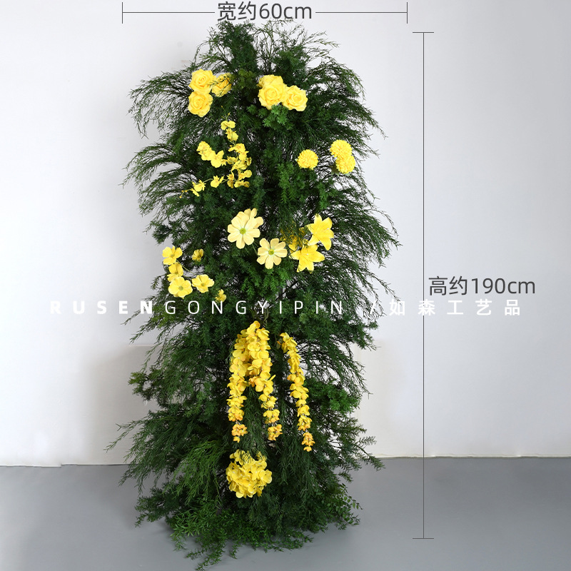 Flores de simulación Jardín de Monet Flor de columnas estilo de flor 100 aniversario compromiso boda decoración del auditorio de bodas