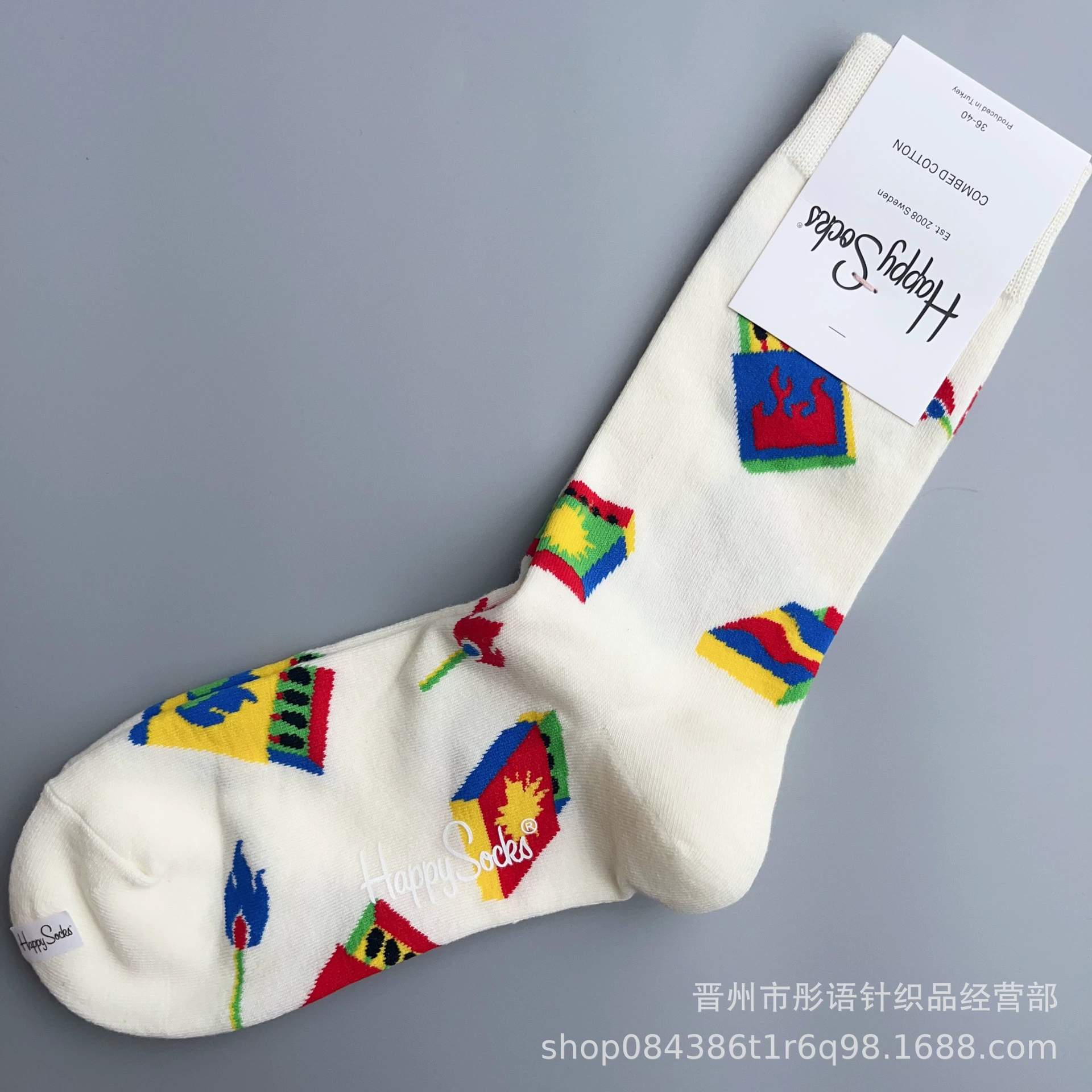 Чулки Happysocks женские скандинавские модные хлопковые гольфы средней высоты женские классические универсальные четыре сезона с животными