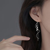 Wavy fashionable long earrings with tassels, Japanese and Korean, Korean style