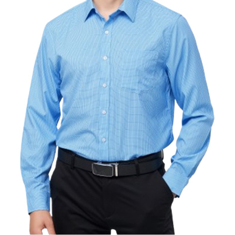 Camisa de Hombre de Estilo Americano, Clásica, Madura, Elástica, de Manga Larga, Estampada, Informal de Negocios, para Otoño