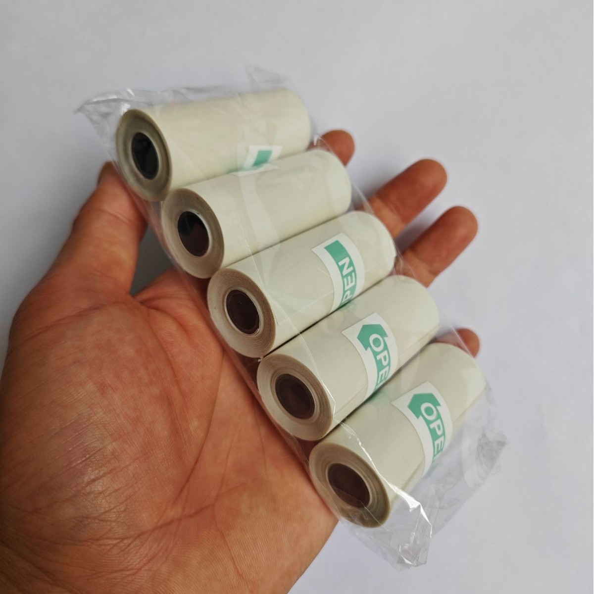 Mini impresora de papel térmico 57*25mm, etiqueta autoadhesiva, papel colorido, papel para recibos de caja registradora, papel para imprimir etiquetas