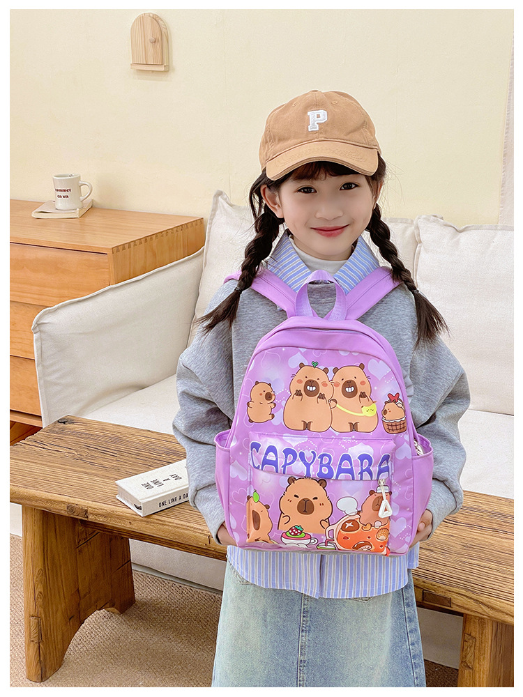 Fashionable kindergarten cute cartoon backpack, Kapibala popular small schoolbag new style, 3-6 years old children's shoulder trend undefined
