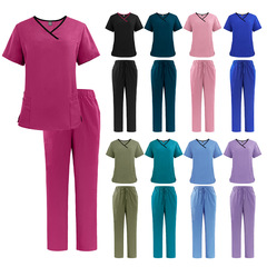 輸出手洗い服分体セット半袖ブラシハンド服女性歯科診療所医師作業服医療制服