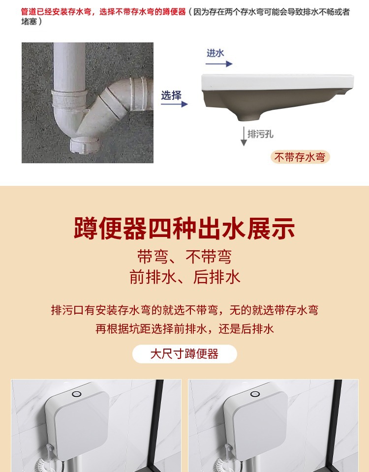 Household hotel public restroom squat toilet with water tank, powerful water-saving, anti-slip and anti-odor toilet ceramic squat toilet bowl undefined