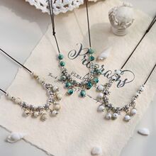 新款景德镇陶瓷项链女复古风新中式波西米亚民族手工编织学生饰品