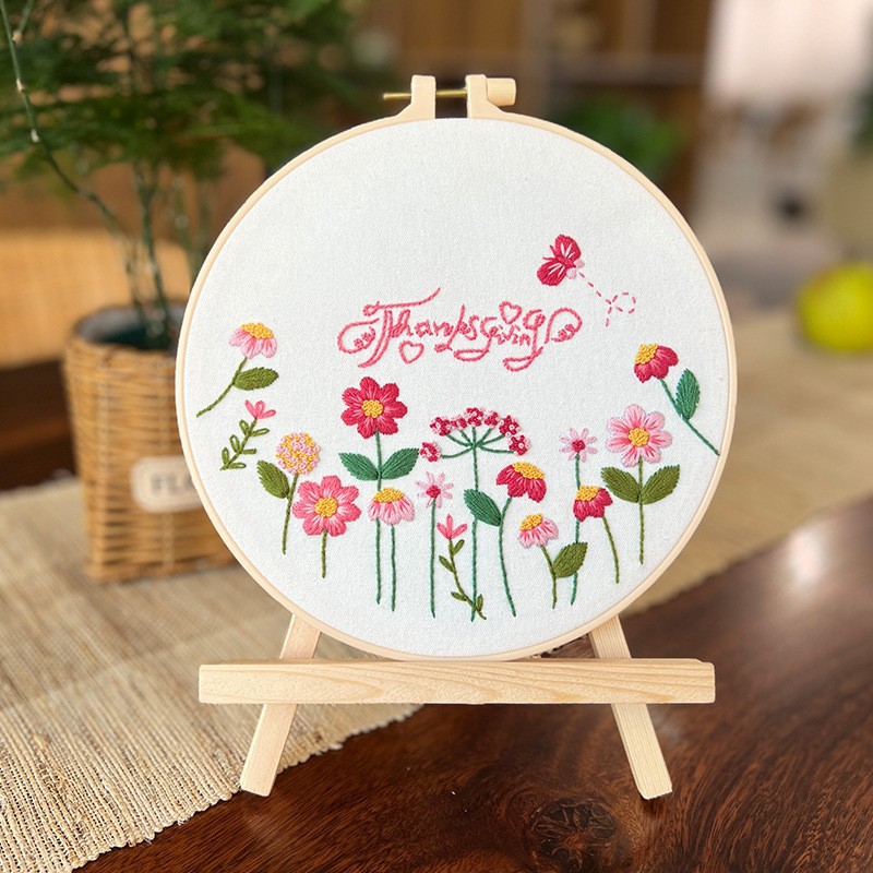 Bordado material de bricolaje paquete Lu bordado hecho a mano tela creativa decoración de estilo europeo flor tridimensional novicio costura colgante pintura