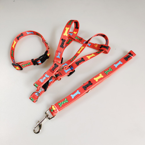 Cross-border pet chest and back harness leash set dog harness cat rope dog leash dog chain pet supplies wholesale
