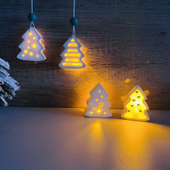 4連クリスマスツリーストラップ部品シリコン金型LEDクリスマスライト星愛祝日装飾石膏滴糊