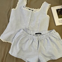 W 19268 Lace Collar Vest Pajamas ���ƻ���˯�� ŷ���羳