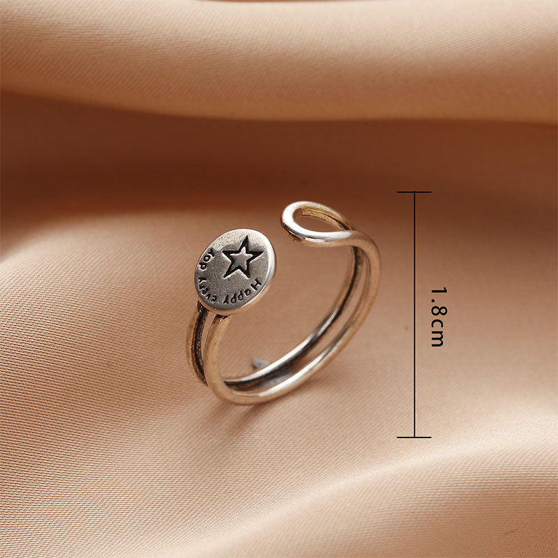 Korean version Dongdaemun Taeyin Castle ring, a retro, aged, individualistic, and cool style open ring accessory on Instagram pic 17