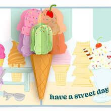 Sweet Day Ice Cream Pop-Up Card �羳�������˹����w�R��