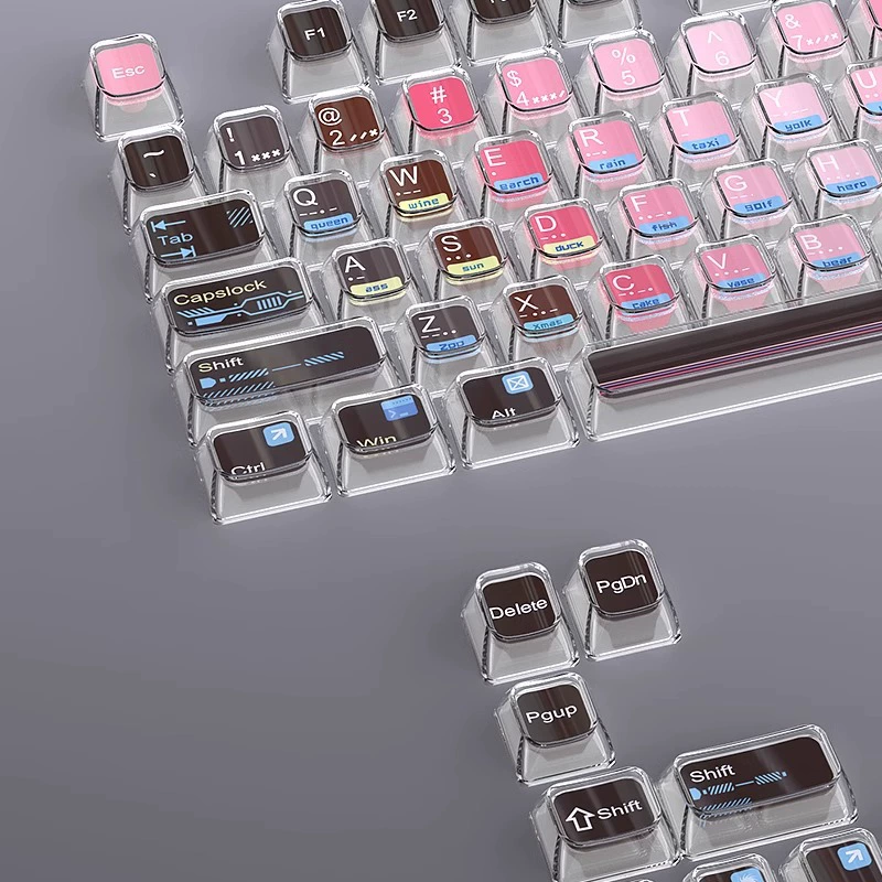 Клавиша-ключ Black JSnake? Keycap Double-layer Crystal Coral Love MDA Высота PC Материал 115-ключ механическая клавиатура Несколько компоновок