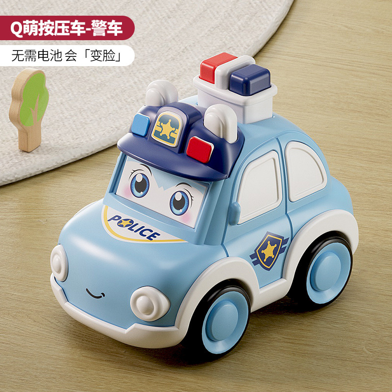 Q萌え子供押し慣性回力小自動車救急車パトカー模型アニメ耐落下滑走ミニ玩具