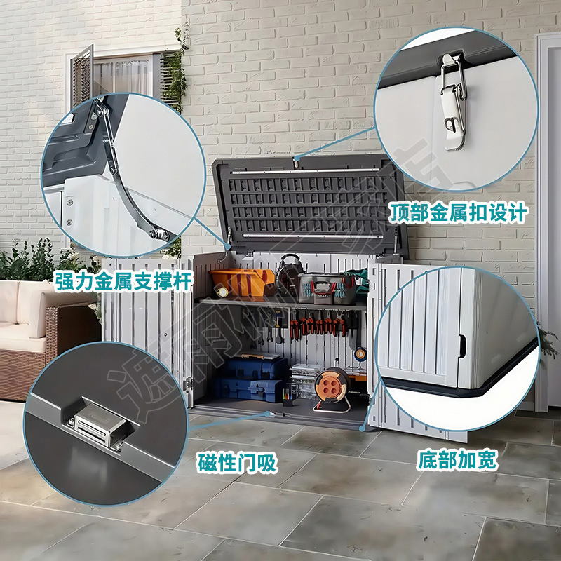 屋外 HDPE 収納キャビネット庭中庭雑貨収納キャビネットクリーニングツールキャビネットバルコニークリーニング収納ボックス卸売|undefined