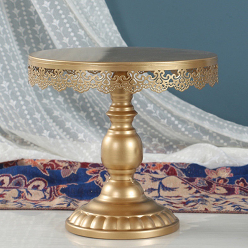 Fijación de pastel de hierro forjado de oro / bandeja de pastel / bandeja de frutas / bandeja de bodas West Point