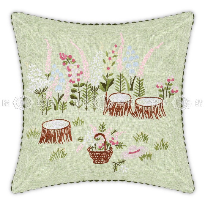 Jinhao bordado fábrica al por mayor hecho a mano bordado Cruz puntada DIY cinta bordado cojín almohada Guangzhou 04