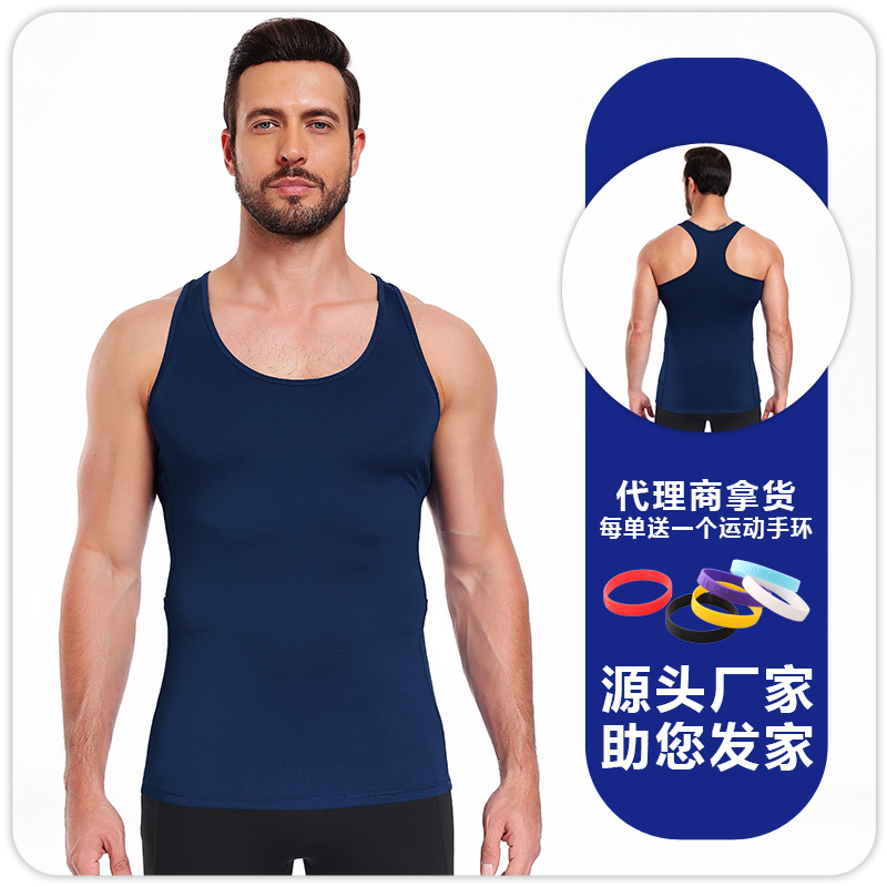 chaleco de hombre de bolsillo doble lateral de color sólido deportivo de entrenamiento image 12