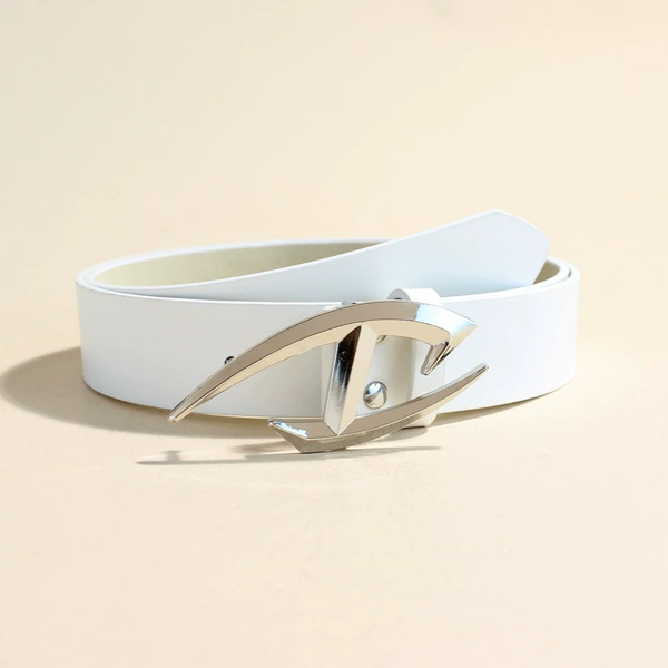 White-M size 105cm long (3.3 wide silver sword hook buckle)