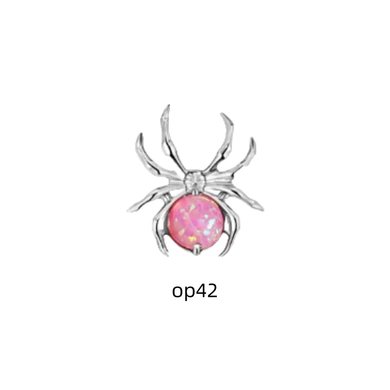 F136 Titanium Spider Opal Lip Nail Jewelry Head G23 Titanium Alloy Ear Nail Replacement Head Human Body Piercing Bone Nail Snail Nail detail image 10