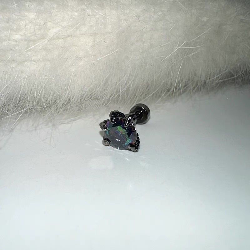 Ear Studs Classification 1 Piece Quantity 1 Piece Simple Style Geometric Titanium Steel Zircon Ear Studs