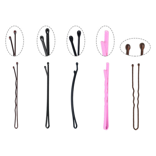 Cross-border new blue card one-word clip black thick shadow bridal bun U-shaped clip box set round head short hair clip for women
