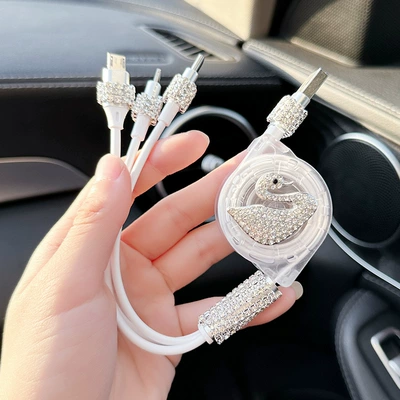 Mobil şarj cihazları, Fast Charging Cigarette Lighter Light - swan-charging-cable-telescopic-three-in-one