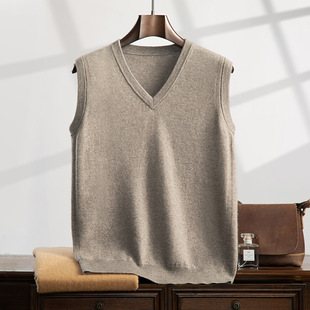 Cashmere vest men's warm autumn and winter plus size men's sleeveless sweater waistcoat wholesale v-neck knitted vest cashmere sweater