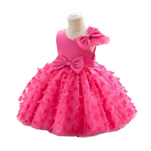 Princess Dress Net Fabric Children's Formal Wear 2025 New Girl Middle Childhood Puffed Skirt Birthday First Birthday Dress Wholesale