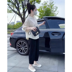 高級ファッションスーツ洋気減齢気質百合丸襟シャツ女性高腰痩せ感九分カジュアルパンツ