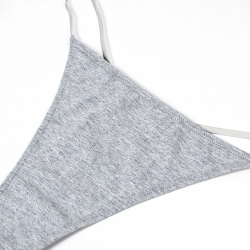 Varsbaby Sexy Cotton Comfort Low-rise Tanga Panties Solid Color Thin Straps One String
