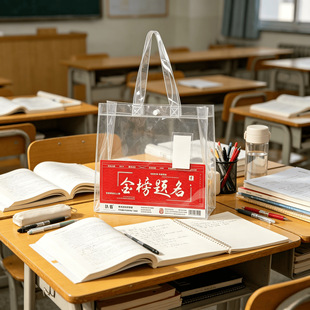 Exam Essential Transparent PVC Large Handbag for Students