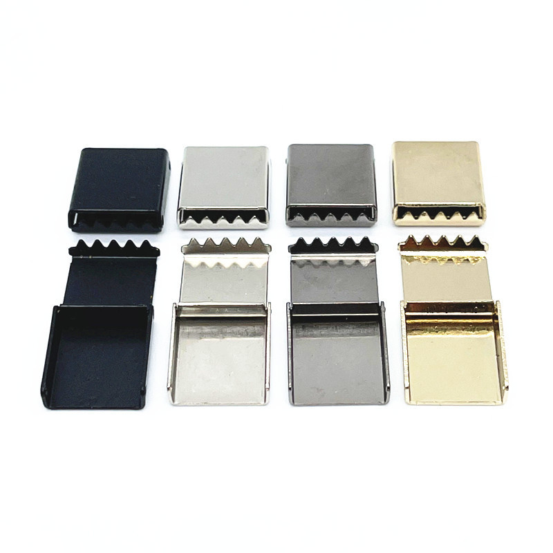 Metal flat square clip rope head diy waist hat rope drawstring head hemp rope pants pendant bell rope flat rope tail clip