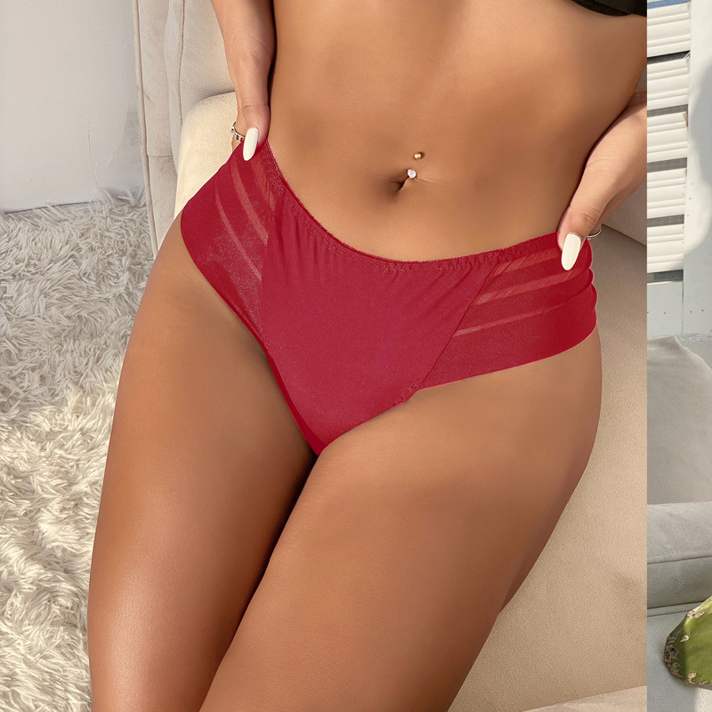 Transpirable, absorbente de sudor, abstinencia de tres colores, tinas, tangas, ropa interior a rayas de mujer de talla grande europea y americana, con archivos de algodón, venta al por mayor transfronteriza