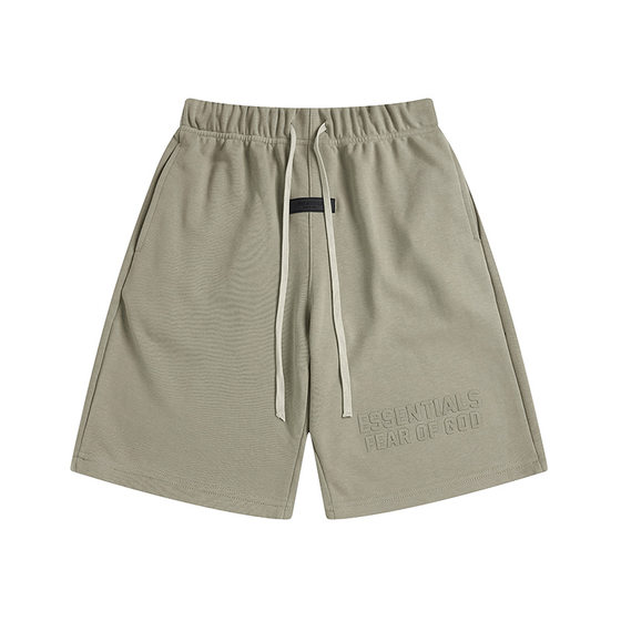 FEAR OF GOD double thread ESSENTIALS double row flocking FOG shorts men's and women's high street loose pants fashion