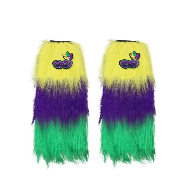 Nuevo cross-border Halloween tricolor piernas de peluche brasileño carnaval irlandés vestido de baile vestido de espectáculo